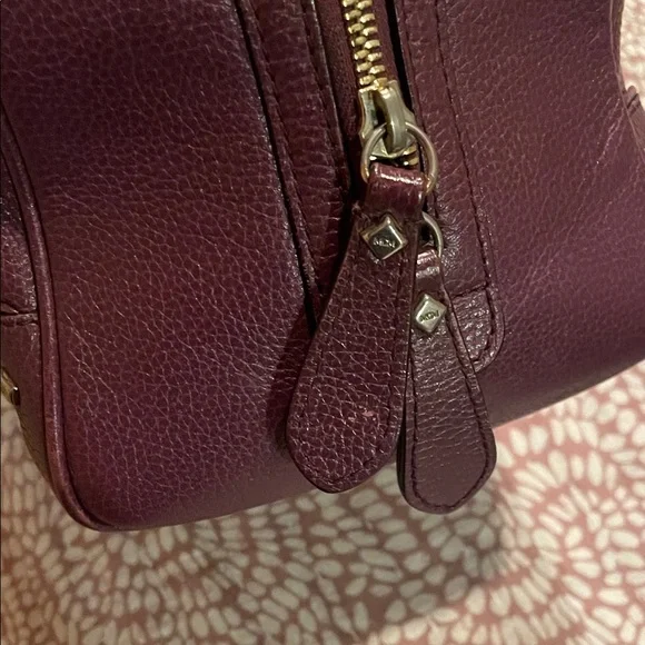 MCM Plum Leather Boston Bag Satchel with COA - Picture 11 of 11